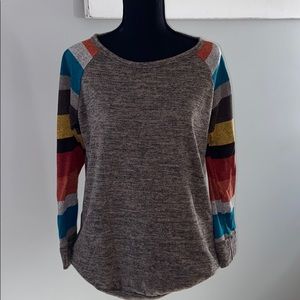 Striped Sleeve Sweater